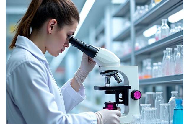 清潔な研究施設で厳格な品質検査を行う専門家